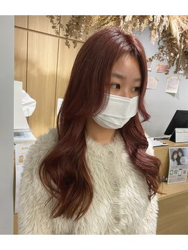 アヴァンス 京橋店(AVANCE) ピンクブラウン×顔まわりカット