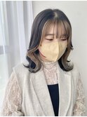 斜めバング/シルキーベージュ/グレージュカラー