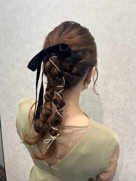 シャンドゥール 栄店(CHANDEUR) ツイン編みおろしトレンドヘアセットお呼ばれ大人可愛いガーリー
