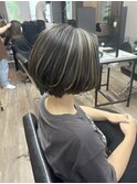 ショートヘアショートボブカットハイライトカラーケアブリーチ