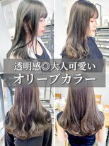 ヘアー アイス 御器所本店(HAIR ICI) 大人可愛い大人美人くすみカラーアッシュオリーブカラー