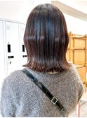 Say.切りっぱなしボブ外ハネボブレイヤーアースカラー表参道青山