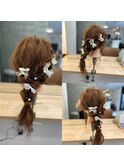 バックカチューシャ風編み下ろしアレンジヘア