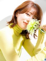 ヘアリゾート粋 新宿三丁目本店&nbsp;【Miyuki】ミディアムくびれレイヤー×オレンジブラウン