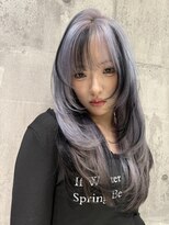 ワンズオゼ 渋谷(ONE's oze)&nbsp;ハイトーン/ダブルカラー/クラゲヘアー/オリーブグレー/小顔/