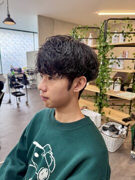 メンズアンダーバーホワイト 南海難波店(Men's _WHITE) シャドーパーマ/メンズパーマ