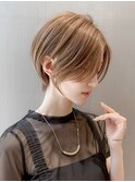 大人ショート/縮毛矯正/学割U24/ブルーカラー/くすみベージュ