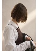イメチェン/艶カラーベージュボブ/前髪/[表参道/原宿]