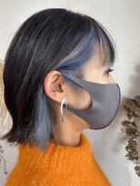 ヘアドゥーレディバグ 大和八木店(HAIR DO LADY BUG)&nbsp;イヤリングカラー×ブルー