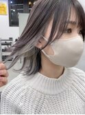 イメチェンダブルカラーインナーカラーフルバングレッドブラウン
