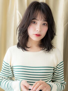 カバーヘアアンドスパ ブリス 浦和(COVER HAIR&SPA bliss) ウェットヘア黒髪くせ毛風エアリーミディアムA1浦和30代40代