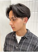 テーパーフェードニュアンスパーマ刈り上げセンターパートメンズ