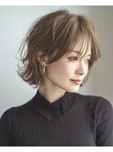似合わせショートボブ白髪ぼかし脱白髪染め30代40代50代60代♪
