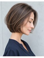 ルーファス 恵比寿南(Ruufus) 【40代50代】大人ショートボブ/前髪なし/白髪ぼかし/髪質改善