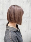 《高松快》切りっぱなしボブ×ベージュカラー×ブリーチ1回