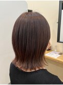 切りっぱなしボブ×ベージュカラー