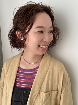 ガリカ 博多(Gallica) 大人可愛いミニボブ 丸みショートボブ ×前髪なしパーマ