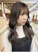 レイヤーカットオリーブグレージュアッシュカラー暗めカラー柏