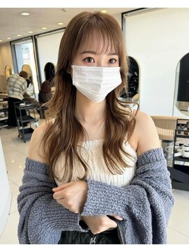アース コアフュールボーテ 新潟紫竹山店(EARTH coiffure beaute) ロングレイヤー_ブラウン_シースルーバング