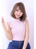 ことりベージュローライト大人かわいい小顔スリークボブ大人ボブ