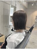 切りっぱなしボブ/ミルクティーグレージュ/秋カラー/船橋