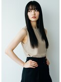 ボブルフネビージュ小顔ワンレン黒髪小顔カット