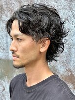 ヘアーサロン フォーメン イデア(hair salon for Men idea)&nbsp;ミディアムパーマ センターパート スパイラルパーマ【札幌】