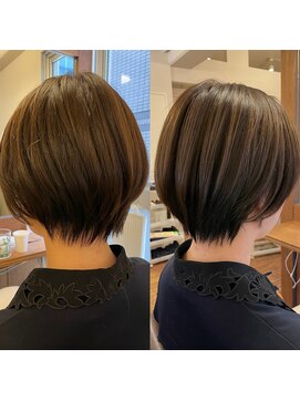 ペスカ 博多駅前店(pesca) 初めてでも安心の白髪ぼかしショート