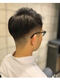 ワイルドツーブロックフェザーマッシュくせ毛風パーマヘアr