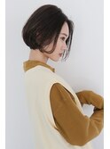 くびれヘア顔周り韓国レイヤーカット黒髪ショートミディアム/柏