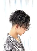 ツイストスパイラルパーマ　メッシュ　かき上げヘア　ツイスト