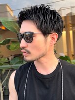 オルト(Altn) 大人の波巻きスパイラルパーマミディアムロングメンズカットヘア