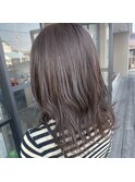 ブリーチ無し/ベージュカラー/グレージュカラー/ミディアムヘア