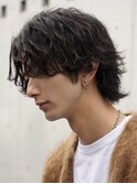 波巻きスパイラルツイストスパイラルパーマセンターパートウルフ