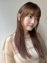 ロングレイヤー　フェイスレイヤー　暖色カラー