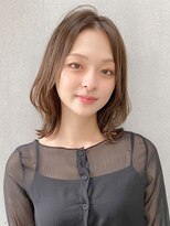 前髪 アンブレラカラー こなれミディ イメチェン ウェーブパーマ