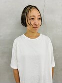 フレーミングカラー×バレイヤージュショートボブ