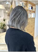 【HAIR One木下】バレイヤージュホワイトベージュ