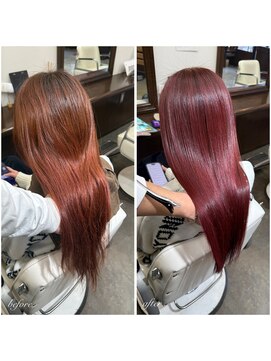 ムーブ(Moob) 艶髪RED×髪質改善カラー【別府】