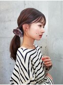 20代30代40代簡単ヘアアレンジローポニーレイヤーカット