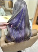 パープルインナー×シルバーグレージュ
