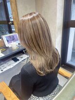 サニー 渋谷(SUNNY) アプリコットオレンジ、ホワイトブロンド、ロングレイヤー