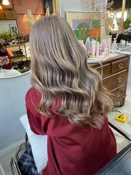 チャプター 問屋町(chapter) 髪質改善トリートメントミルクティベージュ韓国ヘアダブルカラー