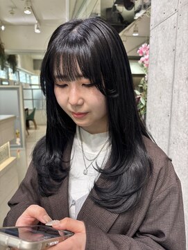 フォルテ 横浜店(FORTE) レイヤー/ダークブルー/韓国巻き/髪質改善