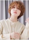 ハニーブラウンブリーチなしうざバングマッシュウルフ20代Tf1