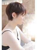 大人可愛い20代30代40代黒髪前下がりショートボブ丸みショート◎