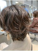ウルフ、パーマ、ショート、マニッシュショート