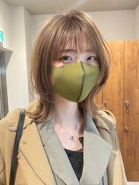 グリードヘアー セルフィッシュ(GREED hair SELFISH) 切りっぱなしのウルフ×ベージュカラー