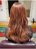 秋カラー☆ハイライトたっぷりオレンジカラースタイル