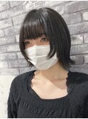切りっぱなしボブ×顔周りウルフ